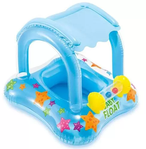 Ходунки INTEX надувные Baby Float с тентом 81*66 см от магазина Супер Спорт